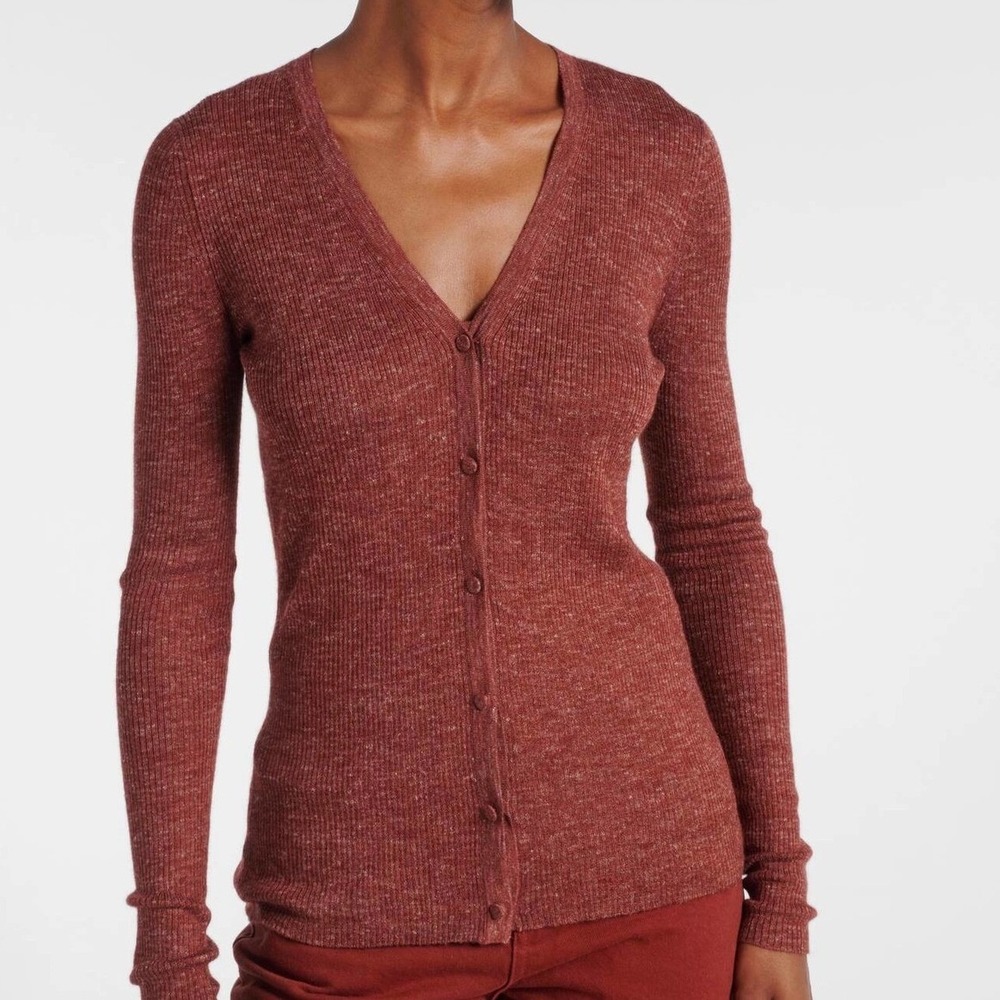 Vintage GAP‎ 2002 Maroon Burgundy V-Neck 100% Cotton Cardigan Size Medium